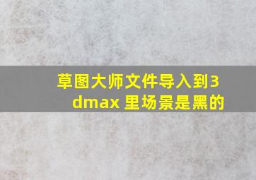 草图大师文件导入到3dmax 里场景是黑的